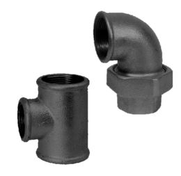 Zwarte stalen fittingen