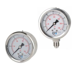 Manometers glycerine RVS kast AA