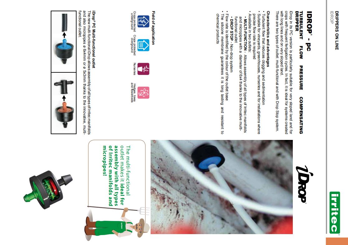 PC druppelaar type DCS - Irritec iDrop druppelaars - Stadex - Gedreven