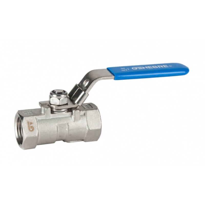Genebre RVS 316 Kogelkr., 2 x NPT bi.dr., ind. uitv., gered. doorlaat, type 2002, RVS 316 handgr., PN63 NPT