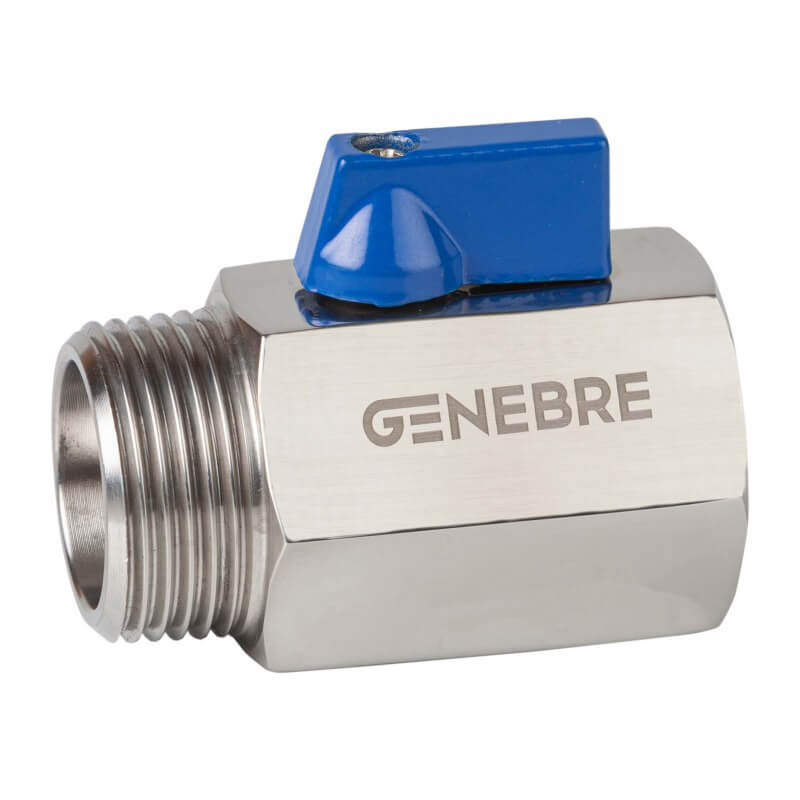 Genebre RVS 316 Kogelkr., BSP bi.dr. x bu.dr., ind. uitv., gered. doorlaat, type 2005, RVS 316 handgr., PN63