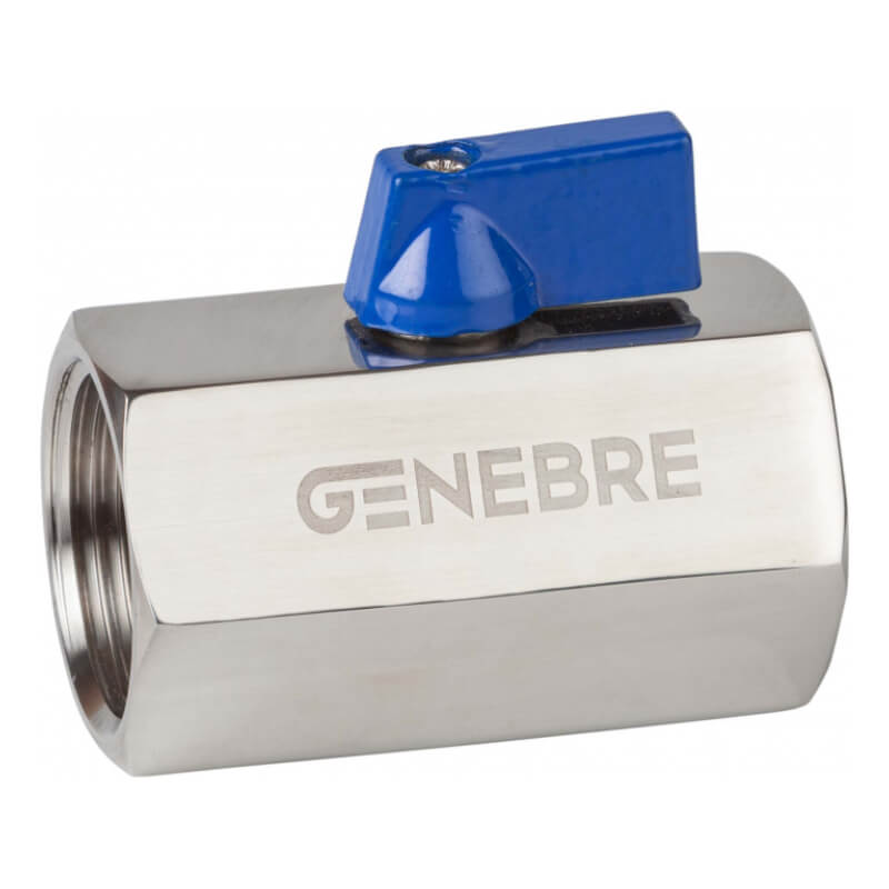 Genebre RVS 316 Kogelkr., 2 x BSP bi.dr. ind. uitv., gered. doorlaat, type 2006, RVS 316 handgr., PN63