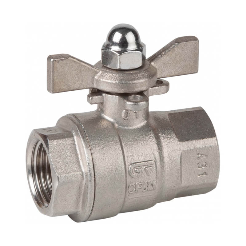 Genebre RVS 316 Kogelkr., 2 x BSP bi.dr., ind. uitv., type 2009, RVS 316 vlinderhandgr., PN63