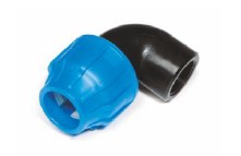 BLULINE PLUS PP, Drinkwater PE klemkoppeling, Knie 90°, PN16, Kiwa, WRAS keur