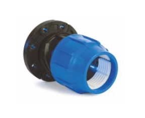 BLULINE PLUS PP, Drinkwater PE klemkoppeling x DIN flens, PN16, Kiwa, WRAS keur