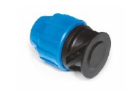 BLULINE PLUS PP, Drinkwater PE klemkoppeling, Eindkap, PN16, Kiwa, WRAS keur