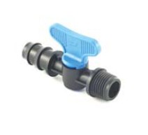 PLP PP, Afsluiter, met Barbed/Insteekfitting voor LDPE PN6 buis x BSP bu.dr., PN6