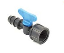 PLP PP, Afsluiter, met Barbed/Insteekfitting voor LDPE PN6 buis x BSP bi.dr., PN6