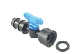 PLP PP, Afsluiter, met Barbed/Insteekfitting voor LDPE PN6 buis x Wartel BSP bi.dr., PN6