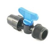 PLP PP, Afsluiter, met Insteektule en wartel, 16 mm x 1/2" BSP bu.dr.