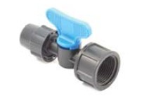 PLP PP, Afsluiter, met Insteektule en wartel voor LDPE PN6 buis x BSP bi.dr., PN6