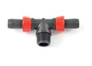 PLP PP, Knelkoppeling voor Driptape, T-stuk x BSP bu.dr., 2 x trekring, PN2