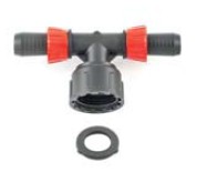 PLP PP, Knelkoppeling voor Driptape, T-stuk x BSP bi.dr., 2 x trekring, PN2