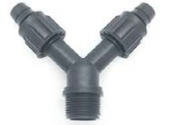 PLP PP, Klemkoppeling voor Driptape, Y-stuk, 2 x klem x BSP bu.dr., PN2