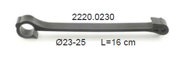 PLP PP Leiding Steunhaak met waterstop, type 2220.0230, L = 16 cm, karabijn haaksysteem