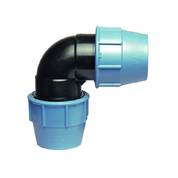Unidelta Deltone PE knie klemkoppelingen 90°, 16-10 bar, KIWA Keur