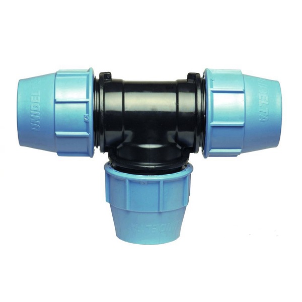 Unidelta Deltone T-stuk PE klemkoppelingen, 16-10 bar, KIWA KEUR