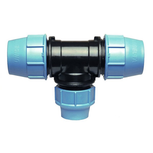 Unidelta Deltone PE verloop T-stuk klemkoppelingen., 16 t/m 10 bar, KIWA Keur
