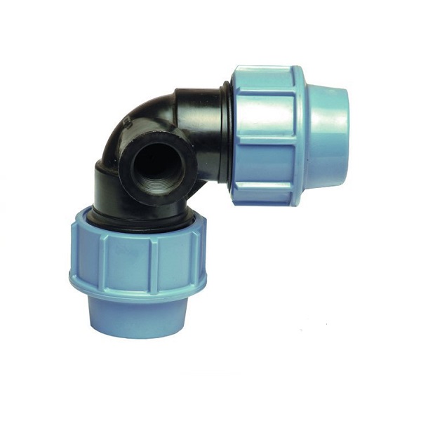 Unidelta Deltone PE knie 90° met zijspruit PE, klemkoppelingen, 16 bar, KIWA Keur