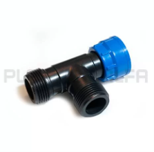 PA Waterverdeler / Manifold, T-stuk 14535, BSP wartel x bu.dr. x bu.dr., PN6