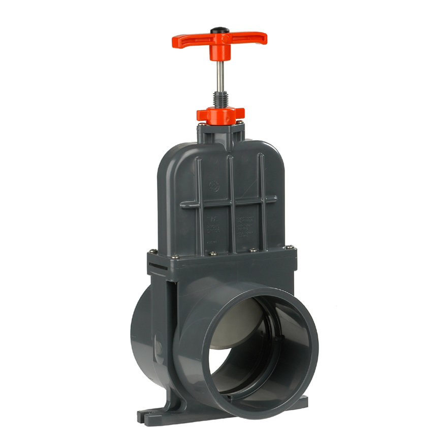 VdL PVC-U Schuifafsluiters, DIL, RVS 316 Schuif, PN0,5