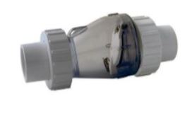 Valterra PVC-U terugslagkleppen met transparant huis, PN6