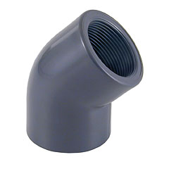Cepex PVC-U knie 45° x bi-dr. PN16