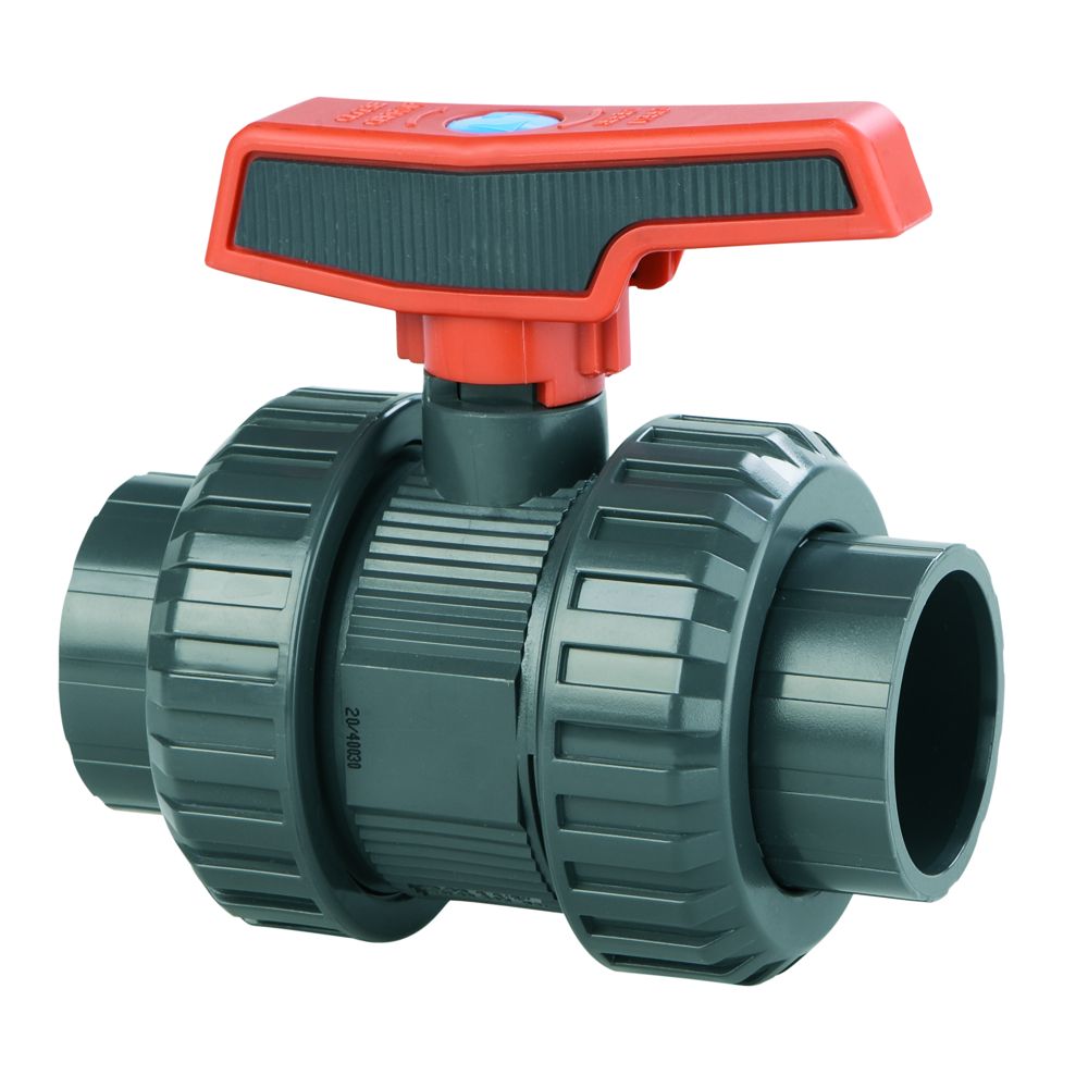 Cepex STD Plus PVC-U kogelkraan, PN16 met 2 wartels, afdichting PE - EPDM