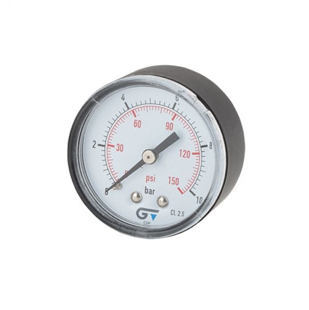 Manometer, drukmeter, droog, AA, 1/4" messing bu. dr. BSP