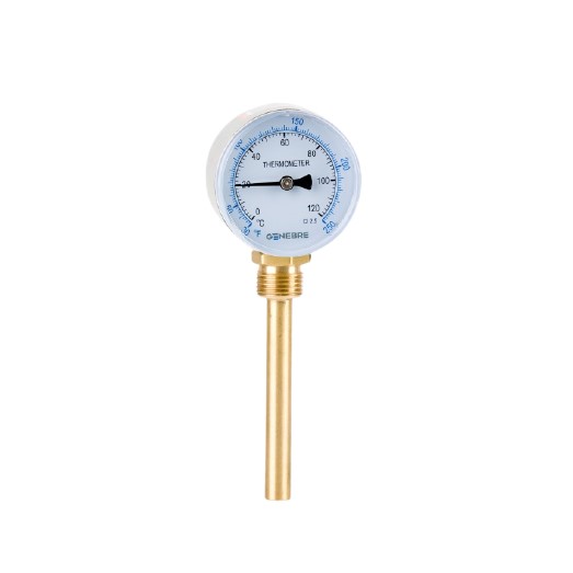 Bimetaal thermometer, thermometer °C & °F aanduiding, thermometer OA, 1/2" messing thermometer bu. dr.