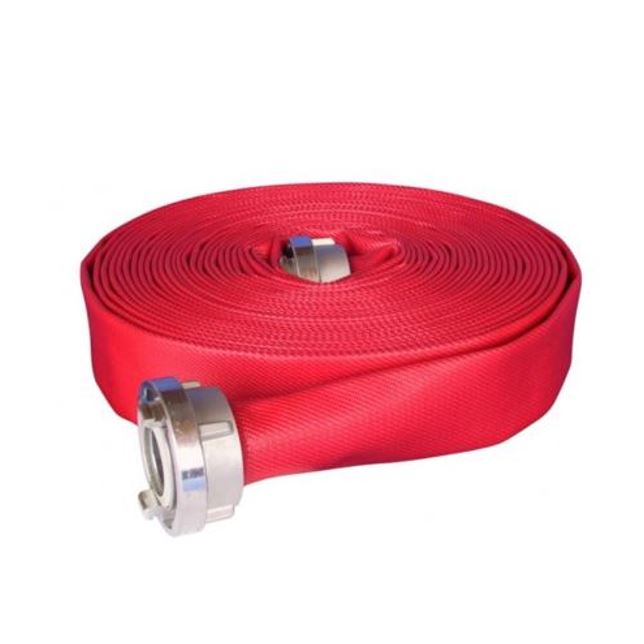 Synthetic coated platoprolbare brandslang, barstdruk 15 - 45 bar, rol=100 mtr.