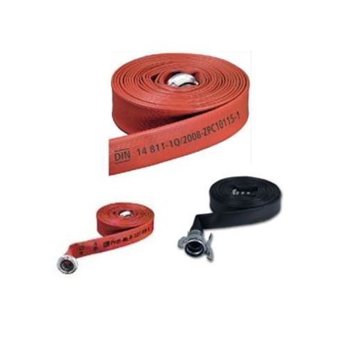 Synthetic Polydur platoprolbare HD extra zware kwaliteit brandslang, kleur rood, snijlengte, per mtr.