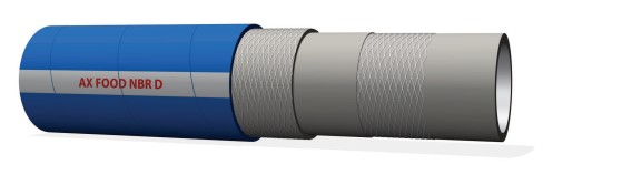 AX Food NBR Voedsel- Stoom- Heetwater persslang, diam. 51 x 66 mm, PN10, rollengte 40 mtr.