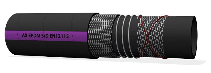 AX EPDM S&D EN 12115, chemie zuig-persslang, diam. 19 t/m 102 mm