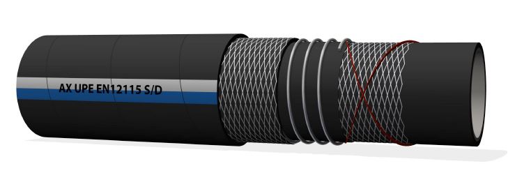 AX UPE S&D EN 12115, petroleum - chemie zuig-persslang petroleum - chemie zuig-persslang, diam. 13 t/m 152 mm