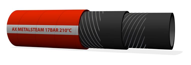 AX Metalsteam 17 bar, hete lucht, stoom, persslang, diam. 17 bar, persslang, diam. 13 t/m 102 mm