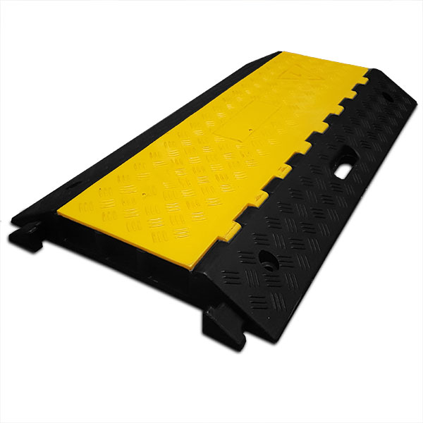 Kabelbrug met 3 kanalen, scharnierbaar deksel, afm. L = 90 x B = 50 x H = 7,5 cm, max. bel. 20.000 kg