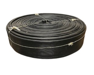 Plat oprolbare slang HD extra zware kwaliteit brandslang, Zwart, Synthetic Polydur, diam. 2" t/m 8" (50 t/m 203 mm), Zwart