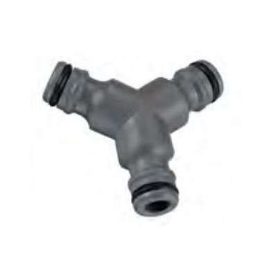 Orbit kunststof 3- weg insteek stekker / koppelstuk, om 3 klikkoppelingen met elkaar te verbinden, serie Blue Basic