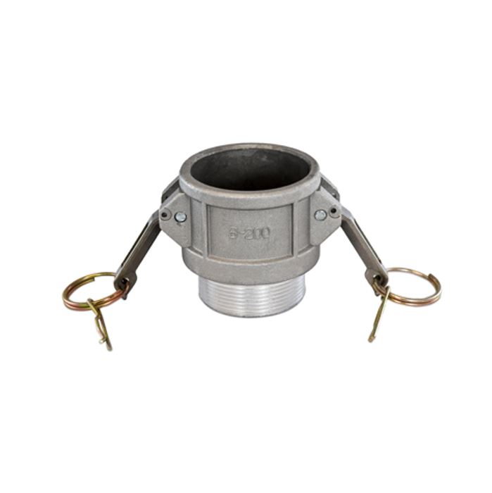 Camlock koppeling, aluminium, type B, M-deel + bu.dr., NBR-afdichtingsring