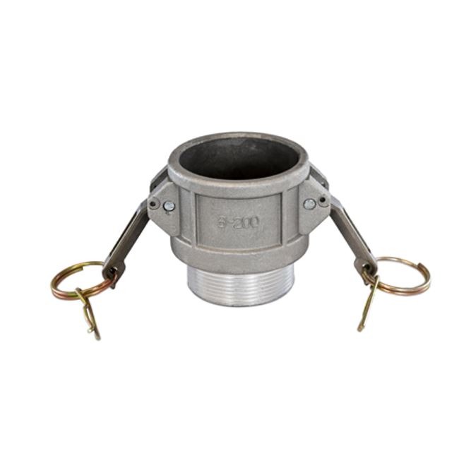 Camlock koppeling, RVS 316, type B, M-deel + bu.dr., NBR-afdichtingsring