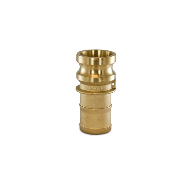 Camlock koppeling, messing, type E, V-deel x slangtule