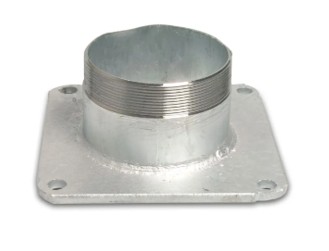 Cardan vierkant flens 150 mm x BSP bu.dr., volbad verzinkt