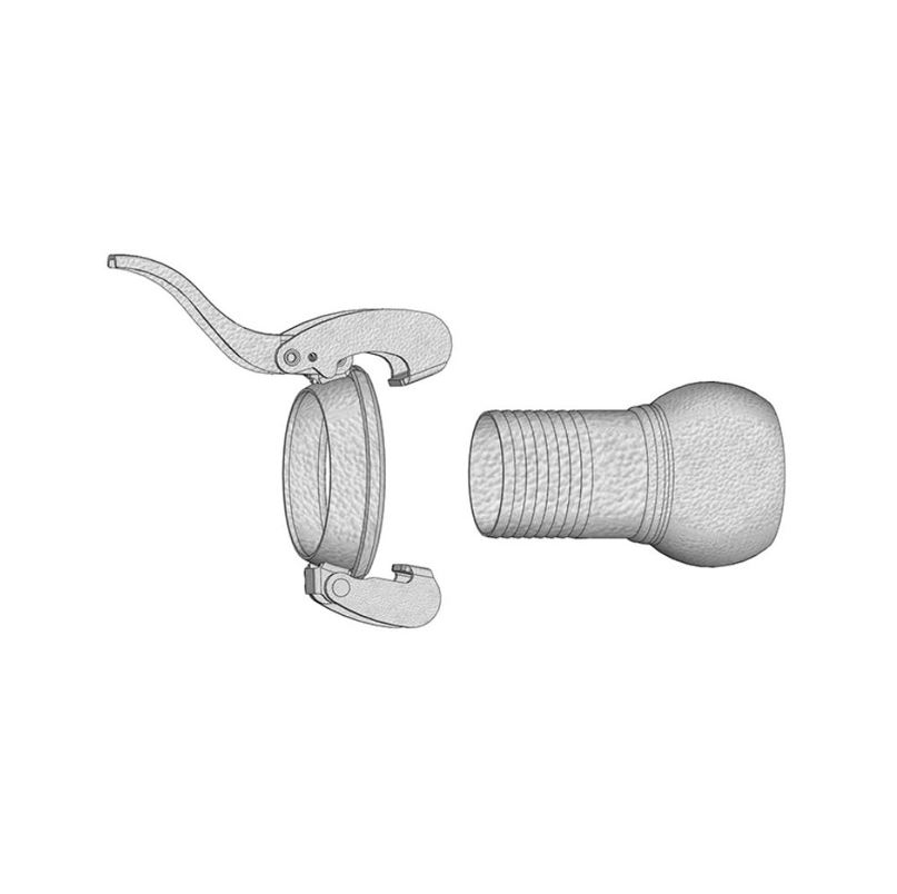 Bauer Vader-deel (+ knevel) getande slangtule, verzinkt type, 0309C - CR