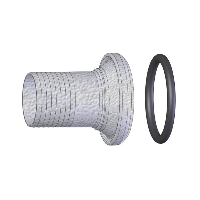 Bauer Moeder-deel (beker) getande slangtule + dichting, verzinkt, type 0310C-CR