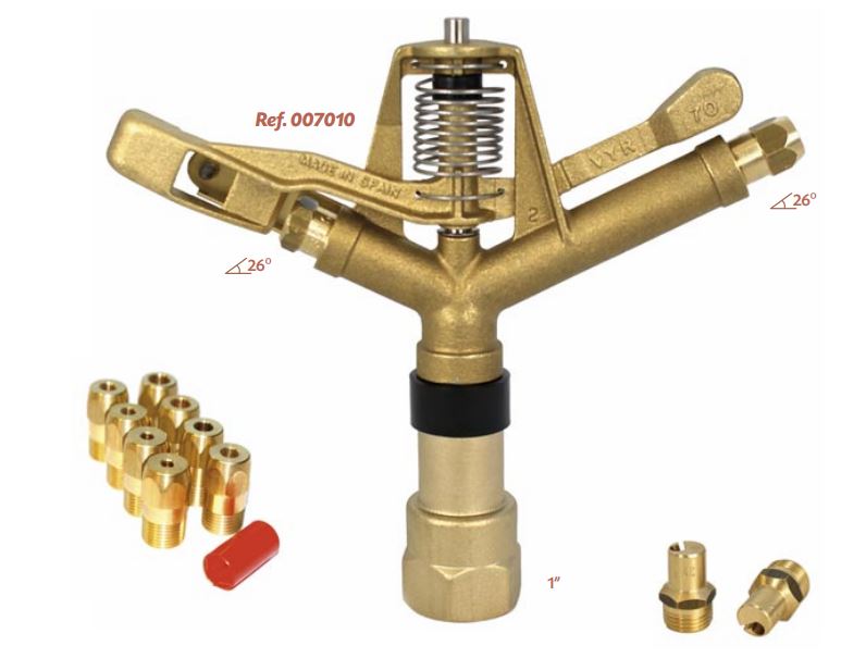 VYR-70-VC messing rondsproeier 1" bi.dr.