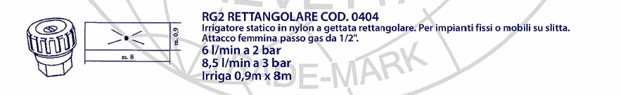 RH 0.9 - 8 sproeier | nozzle, 6 - 8.5 ltr./min. | - 2 - 3 bar, patroon 0.9 x 8 meter, 1/2" BSP bi.dr.