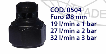 RG 4 zij- spleetnozzle 8 mm, 19 - 32 ltr./min. | 1 - 3 bar, Zwart, patroon B = 5 mtr., 120°, 1/2" BSP bi.dr.