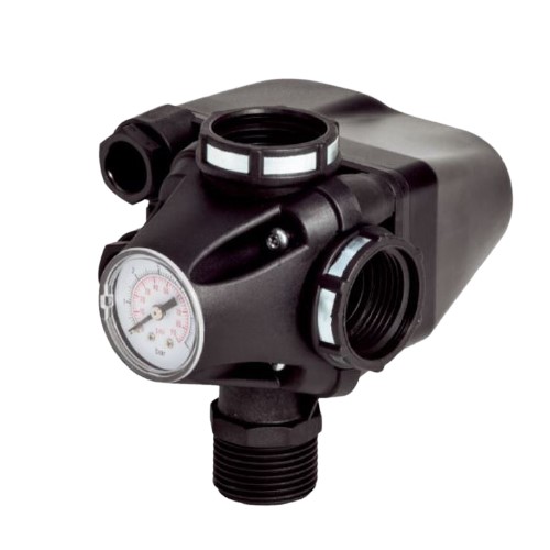 Italtecnica drukschakelaar type PM53W, voor water 250 VAC, 16 (10) A, instelbereik 1 - 5 bar, IP44, 1/4" bi.dr.