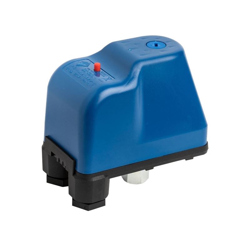 Italtecnica drukschakelaar + droogloopbeveiliging type LP, voor water / pneumatiek 250 VAC, 16 (10) A, IP44, 1/4" bi.dr.
